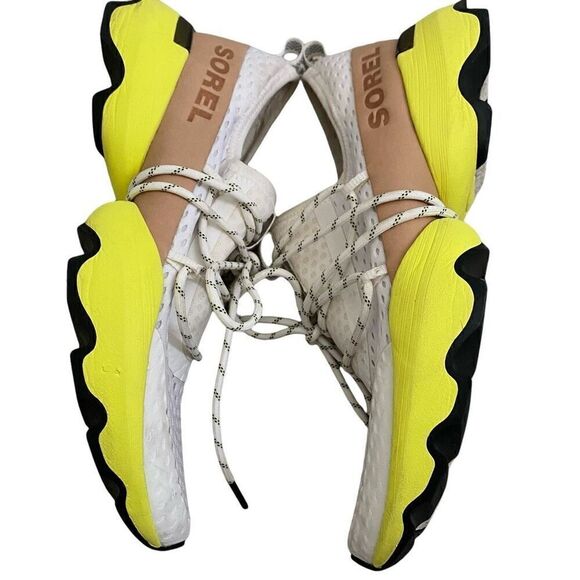SOREL Kinetic Impact Lace Sneakers Sea Salt Yellow NL4073-126 Womens Size 8 - Picture 2 of 12